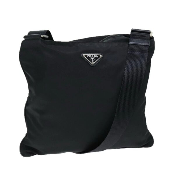 PRADA Shoulder Bag Nylon Black Auth 72842 - Picture 1 of 16